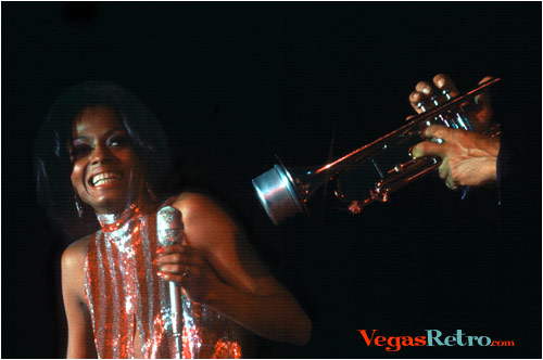 Photo of Diana Ross on stage at Caesars Palace in 1971