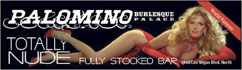 Image of billboard for the Palomino Club burlesque show