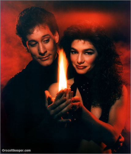 Photo of magicians Mark Kalin & Jinger with fire