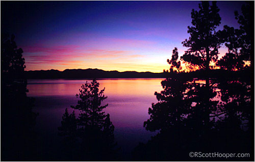 Photo of sunset on Lake Tahoe