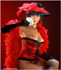 Image of saloon girl in red bustier